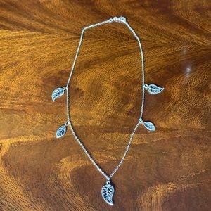 Multiple Leaves Necklace with 925 Silver Chain